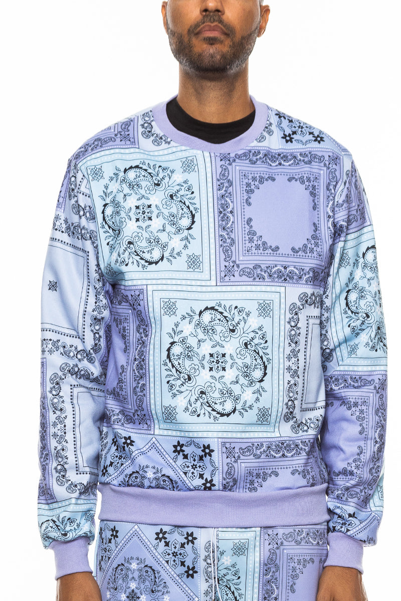 Paisley All Over Print Crewneck Sweatshirt