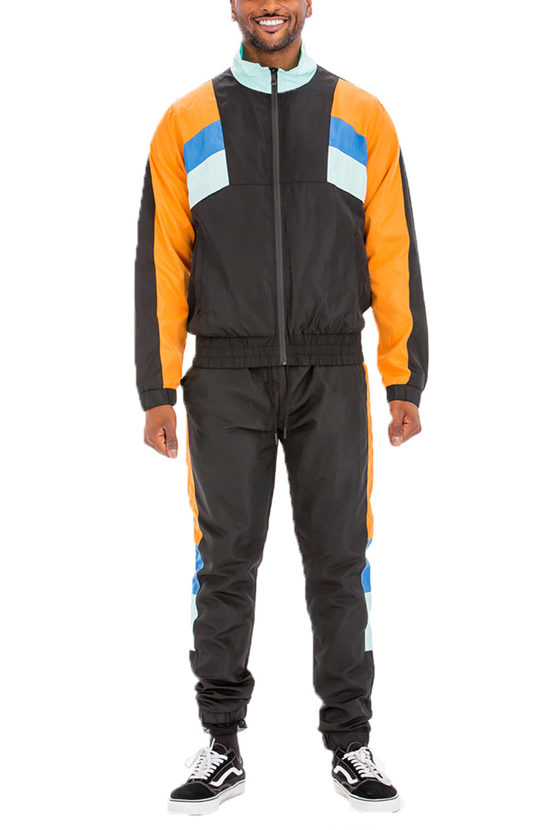 Original Throwback Colorblock Windbreaker Track Suit Jogger