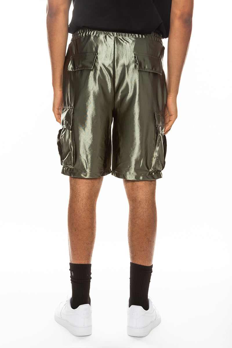 Satin Cargo Shorts