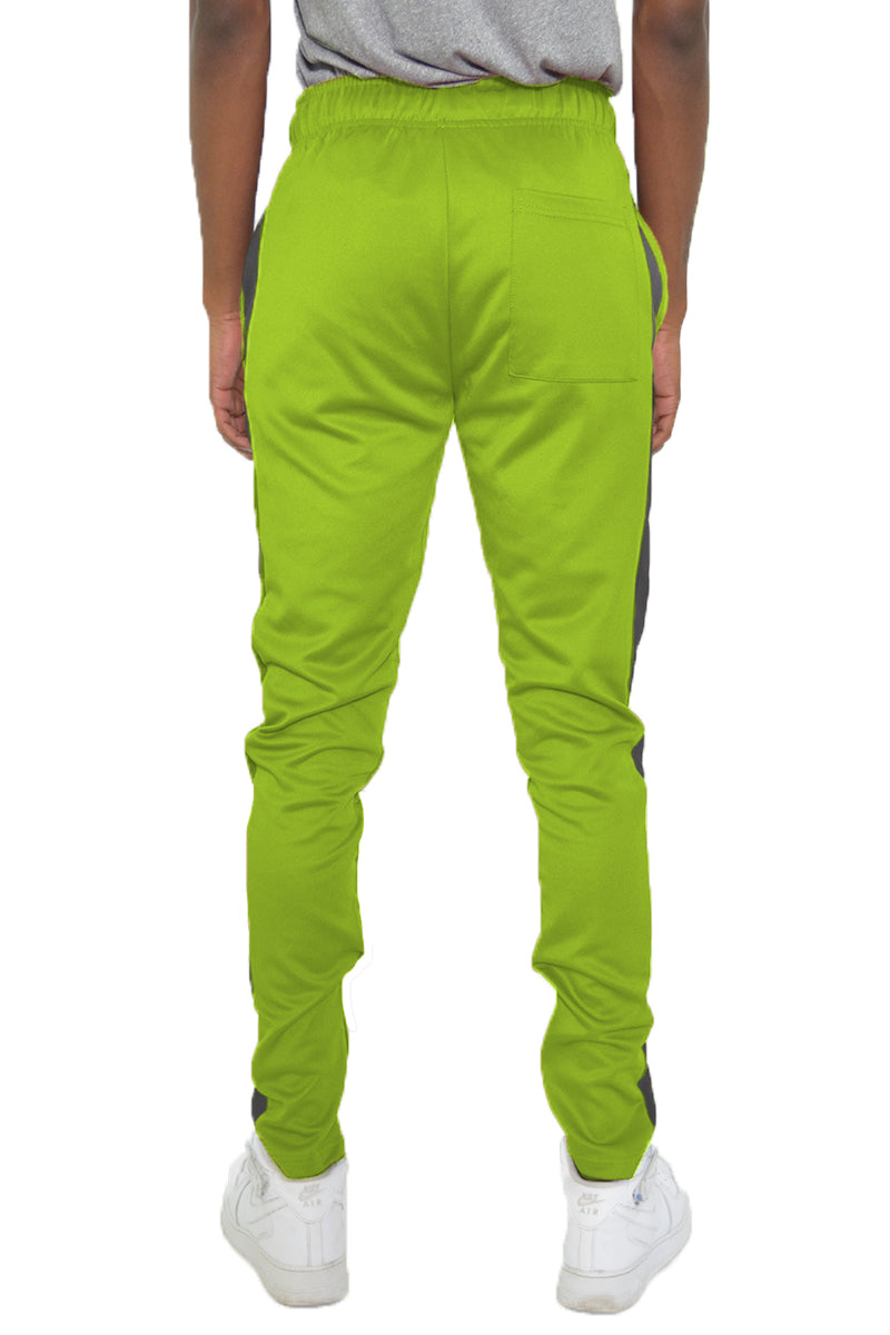 SLIM FIT TRACK PANTS- LIME/ WHITE