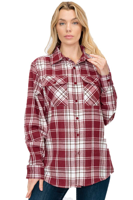 Oversize Boyfriend Plaid Checkered Flannel