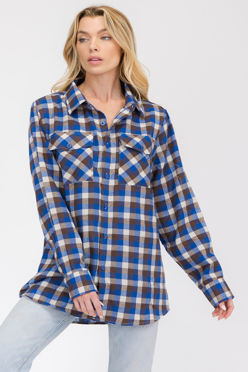 Oversize Boyfriend Plaid Checkered Flannel