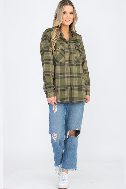 Oversize Boyfriend Plaid Checkered Flannel