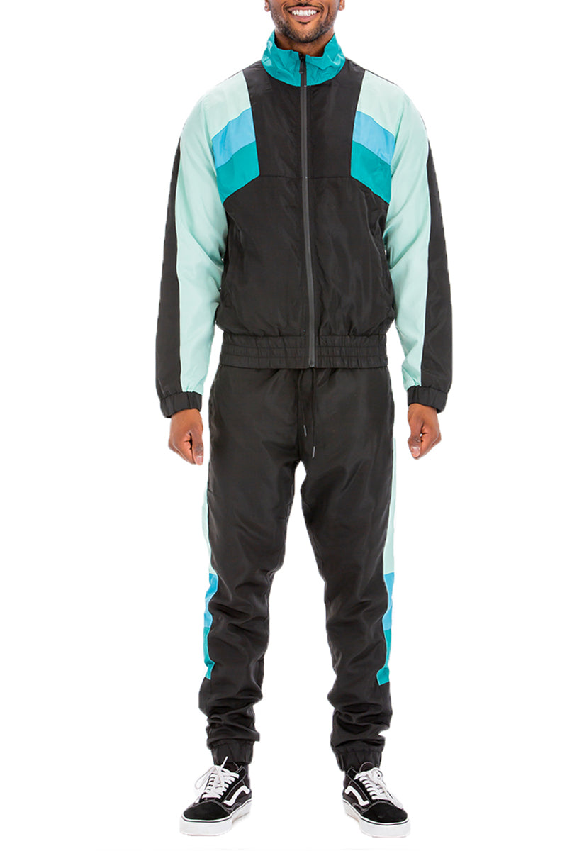 Original Throwback Colorblock Windbreaker Track Suit Jogger