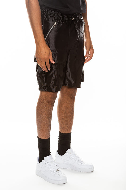 Satin Cargo Shorts