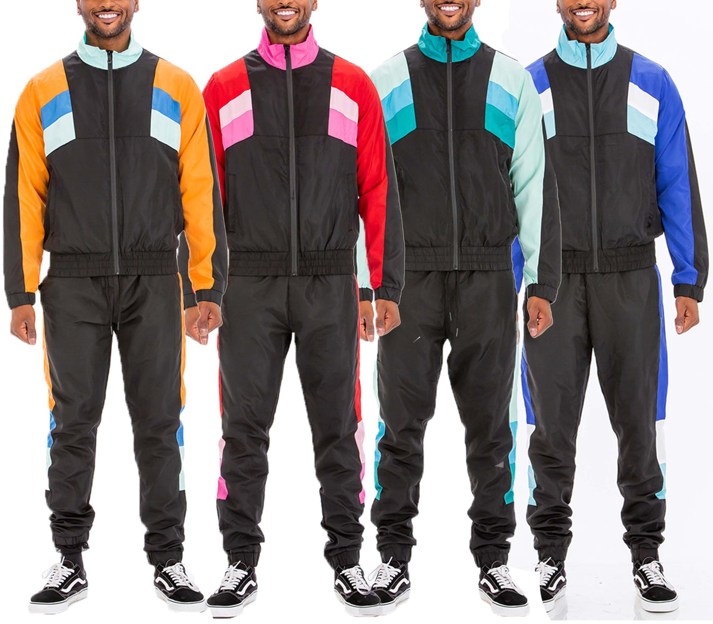 Original Throwback Colorblock Windbreaker Track Suit Jogger