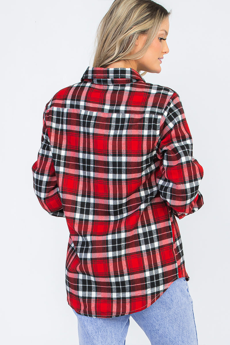 Oversize Boyfriend Plaid Checkered Flannel