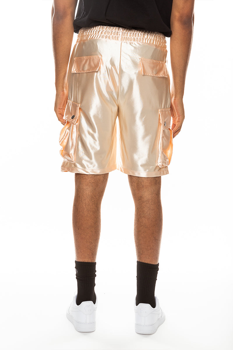 Satin Cargo Shorts