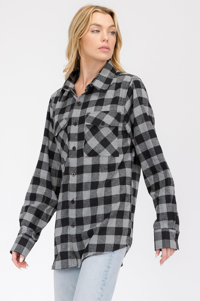 Oversize Boyfriend Plaid Checkered Flannel