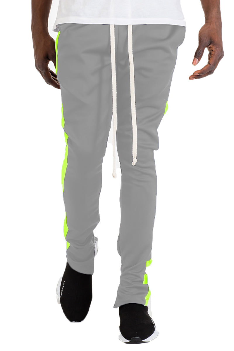 CLASS SLIM  FIT TRACK PANTS- GREY/ LIME