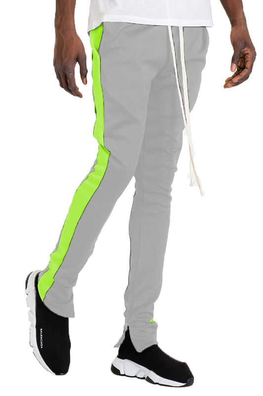 CLASS SLIM  FIT TRACK PANTS- GREY/ LIME