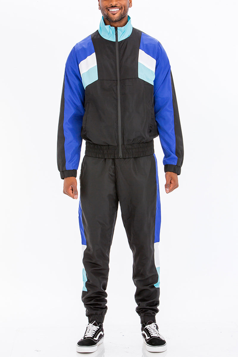 Original Throwback Colorblock Windbreaker Track Suit Jogger