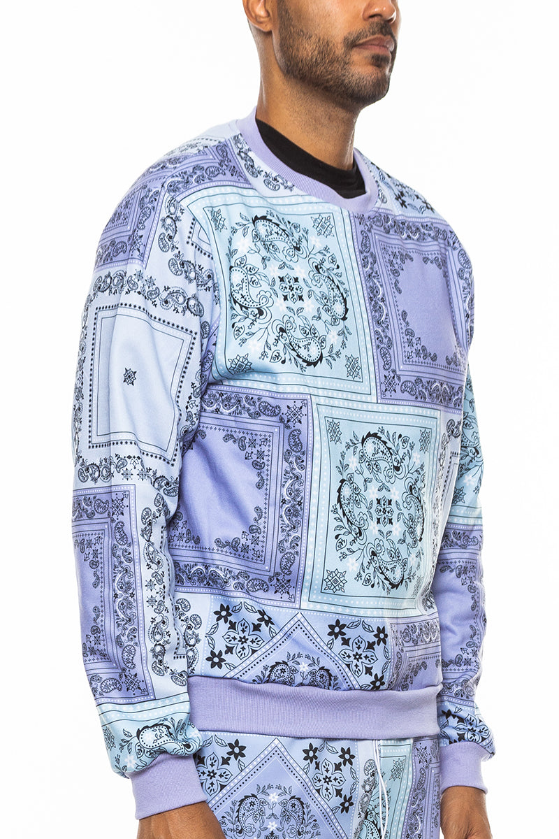 Paisley All Over Print Crewneck Sweatshirt