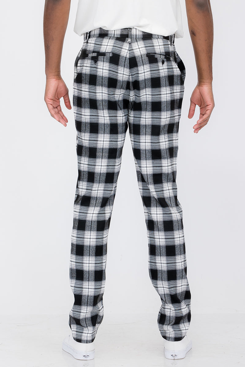 Plaid Slim Fit Trouser Pants