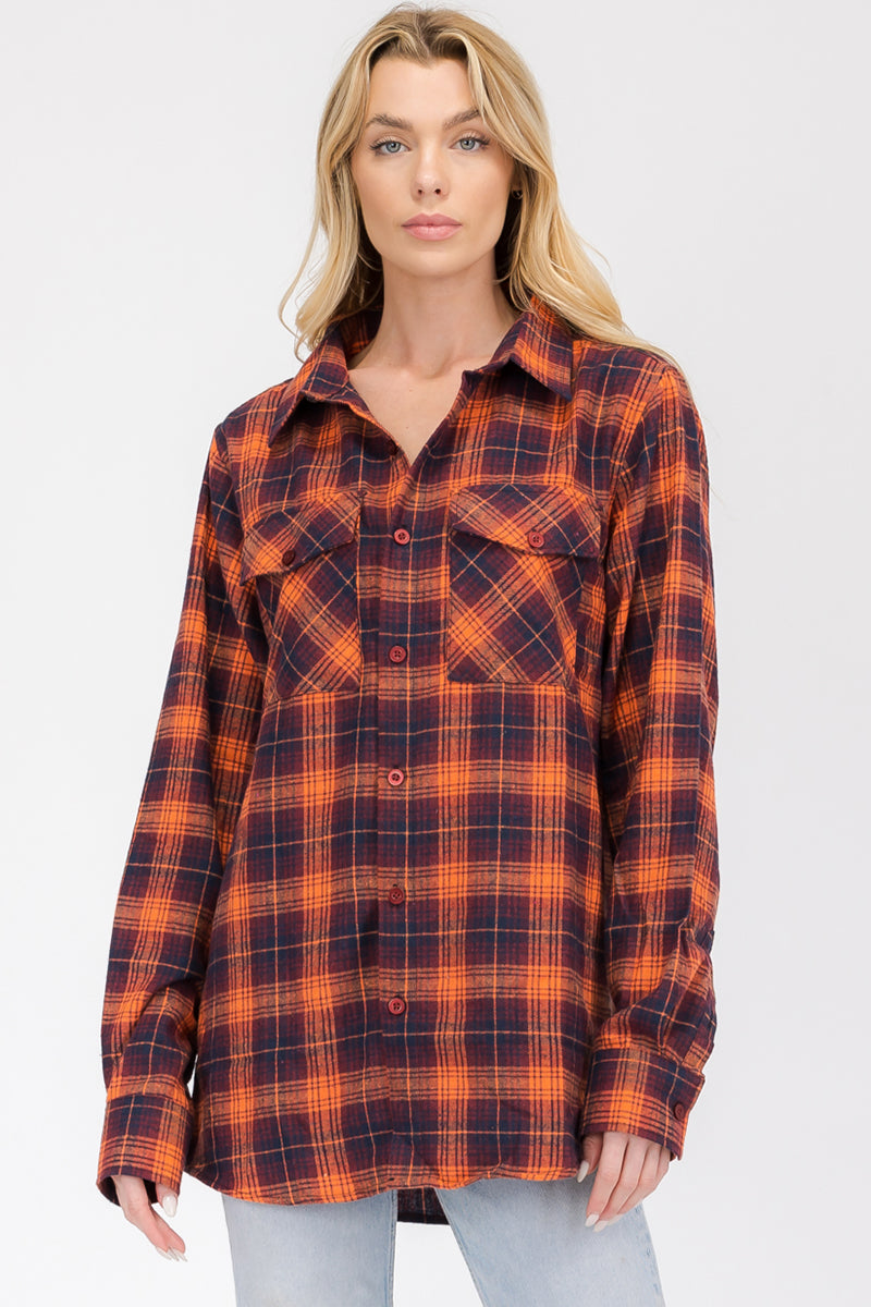 Oversize Boyfriend Plaid Checkered Flannel