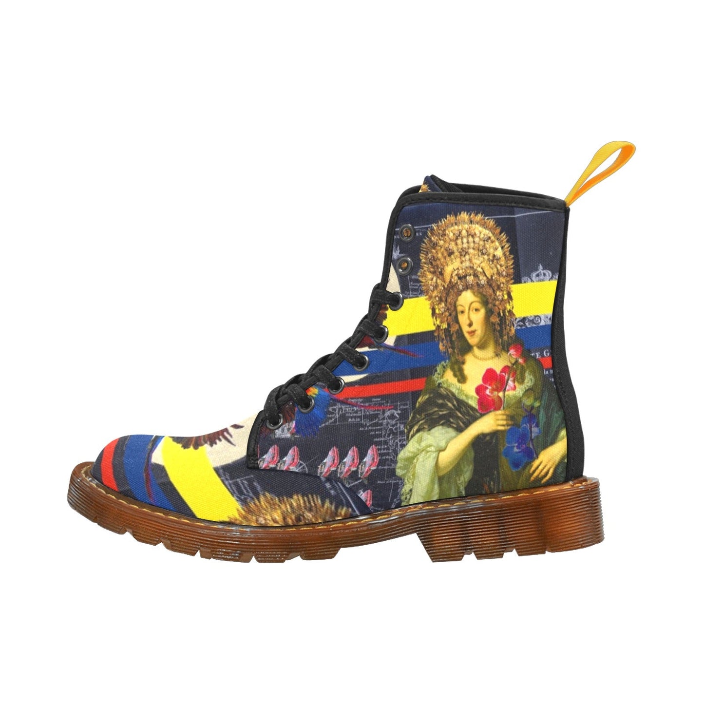 THE FLOWERS OF THE QUEEN Women's All Over Print Fabric High Boots