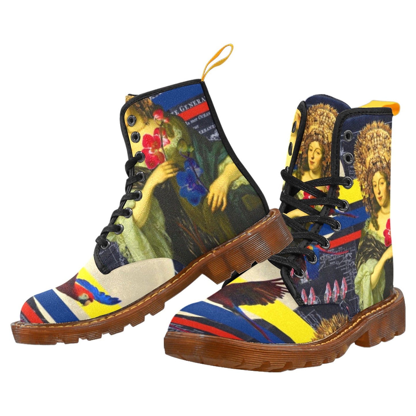 THE FLOWERS OF THE QUEEN Women's All Over Print Fabric High Boots